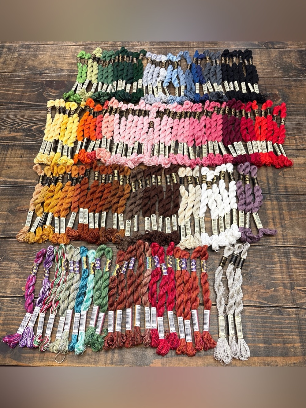 DMC #5 Cotton Perle Skeins, Color Variations, Metallic Pearl, Mixed lot of 130